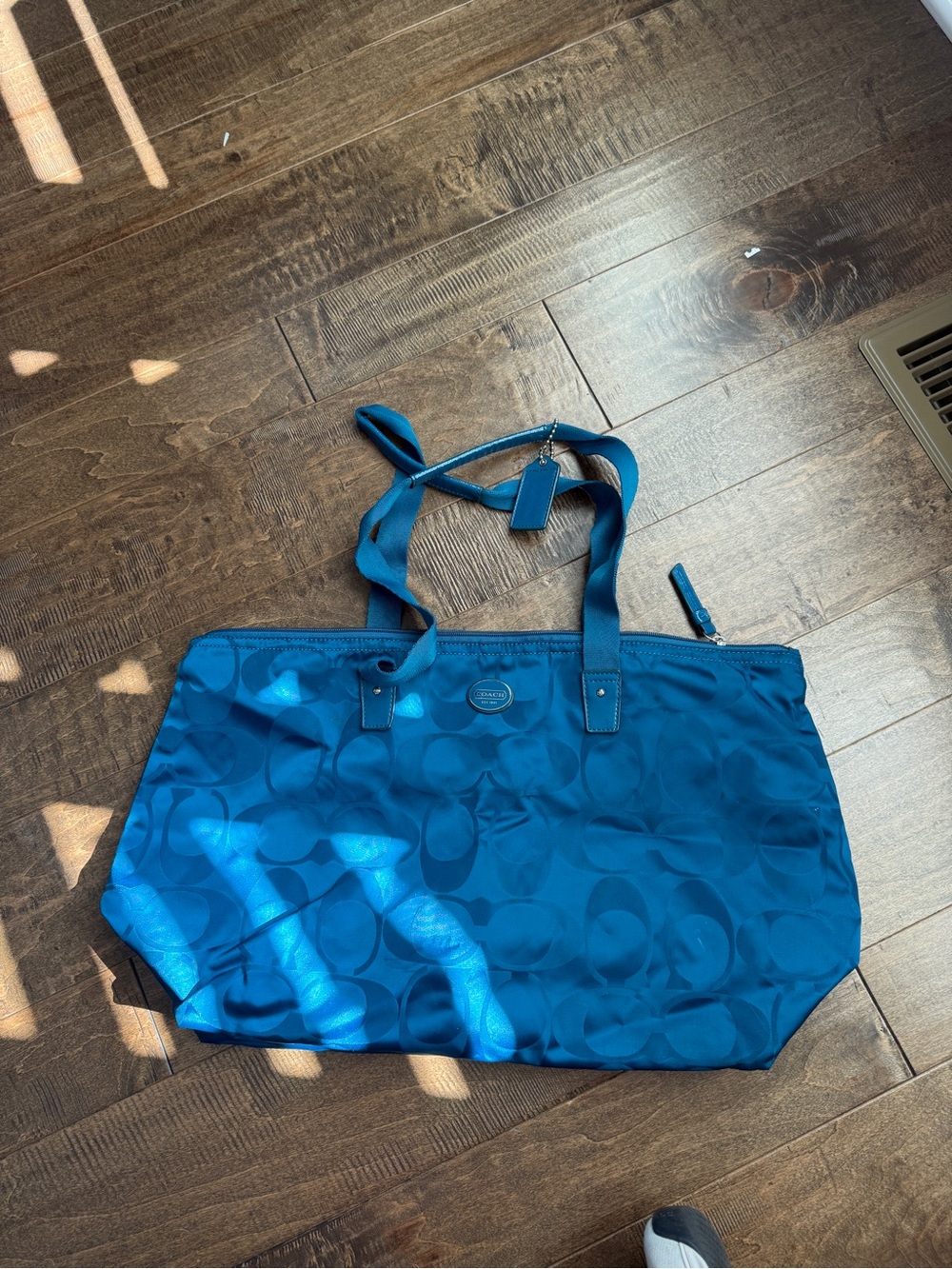 Coach Teal Signature Tote